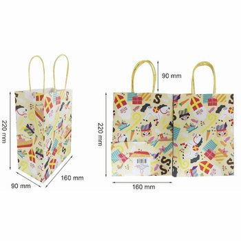 PUNGĂ CADOU DIN H&Acirc;RTIE - SINTERKLAAS - 16x9x22 CM (12 buc.)