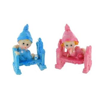 Decorațiune Bebeluș &icirc;n Pătuț 7,5 cm (12 buc.)