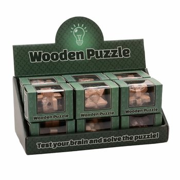 Display Puzzle IQ din Lemn (12 bucăți)