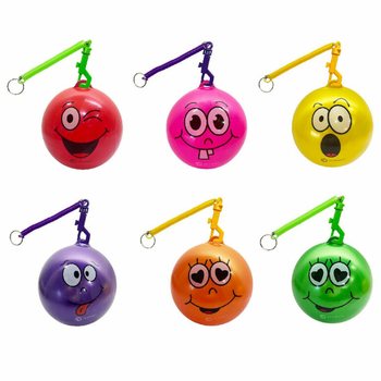 MINGE SMILEY CU ȘNUR / MINGE BUNGEE &Oslash;23 cm (10 buc.)