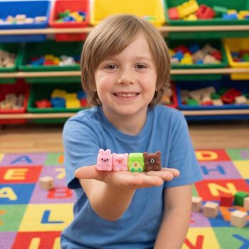 SQUISHY PENTRU TOMBOLĂ - CUBE ANIMALS - &Icirc;N DISPLAY (96 buc.)