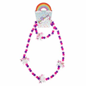 Set Colier și Brățară din Lemn cu Unicorn pentru Copii (48 buc.)