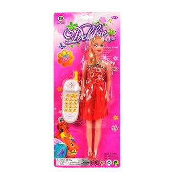 PĂPUȘĂ DEBBY CU TELEFON PE CARTON (6 buc.)