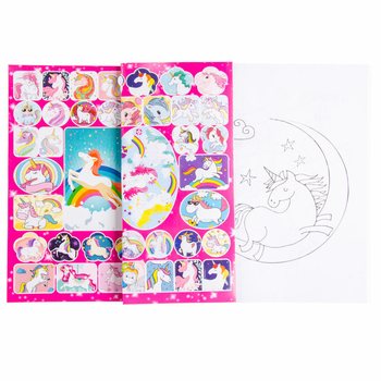Carte de Colorat Unicorn A4 cu Autocolante (12 bucăți)