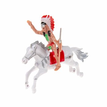 Set mix figurine cowboy și indian pe cal (12 buc.)