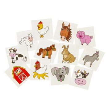 Tatuaje Temporare pentru Copii - Fermă (Display cu 48 pachete x 12 buc)