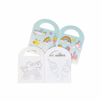 Cărticele mici de colorat cu unicorni și stickere (48 buc.)