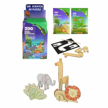 Puzzle Răzuibil 3D Animale de la Grădina Zoologică (Display 18 buc.)