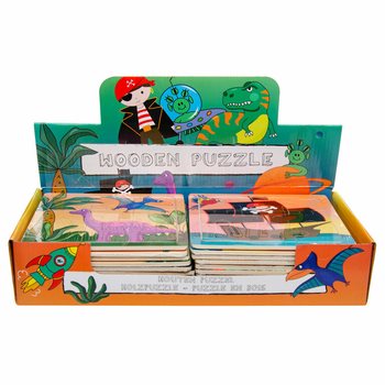 Mix Puzzle-uri din Lemn pentru Băieți &icirc;n Display (24 buc.)