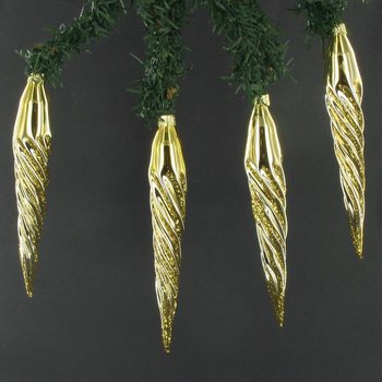 STALACTITE DE CRĂCIUN ÎN CUTIE AURII (6 buc.)