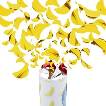 Tun de confetti Banană &ndash; Culoare: galben - 40 cm - party popper (10 buc.)