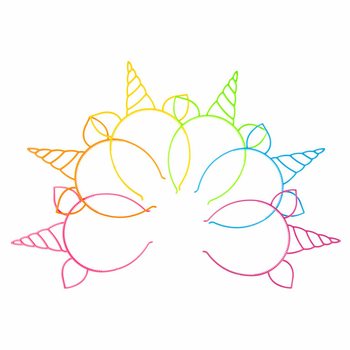 TIARA / CORONIȚĂ UNICORN, MIX CULORI NEON (24 buc.)