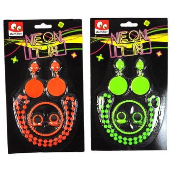 Set Bijuterii NEON pe Card (12 buc.)