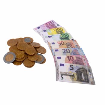 HOME SHOPPING - BANI DE JUCĂRIE EURO ȘI BANCNOTE PE CARD (6 buc.)