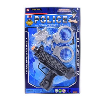 Set de Joacă de Poliție cu Mitralieră, Cătușe și Insignă (6 buc.)