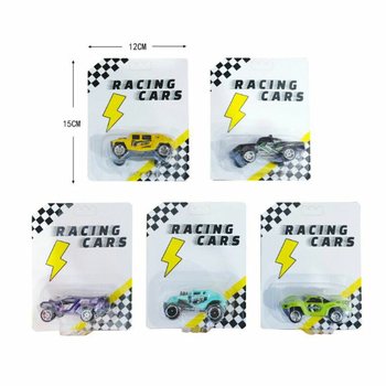 Set de 12 mașinușe de curse Pull Back pe card