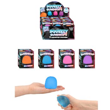 SQUEEZE GUM DROP - CU UMPLUTURĂ TIP ZAHĂR - DISPLAY (12 buc.)