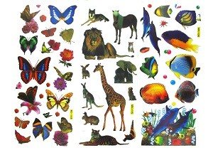 Foi de autocolante cu animale mari (40 buc.)