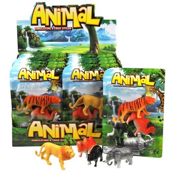 SET MARE DE JOACĂ ANIMALE SĂLBATICE PE CARD (12 buc.)