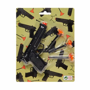 Pistol de jucărie cu 3 ventuze pe carton (12 buc.)