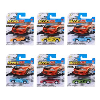 MAȘINUȚE SPORT DE TRAS &Icirc;NAPOI (PULL BACK) PE CARTON - MIX CULORI (12 buc.)