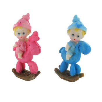 Topper pentru Tort de Naștere - Bebe pe Căluț Balansoar 9 cm (8 buc.)
