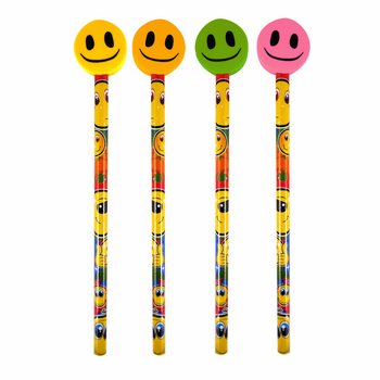 Creion Vesel Smiley cu Radieră (24 buc.)