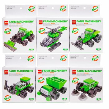 BLOCURI DE CONSTRUCȚIE BRICKS - VEHICULE AGRICOLE (12 buc.)