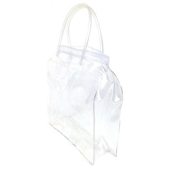Pungă de Ambalare Transparentă de Lux cu Fund Plat și Mâner Robust 18,5x18cm (25 buc)