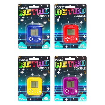 MINI CONSOLĂ JOCURI RETRO CU BRELOC - 26 JOCURI (6 buc.)