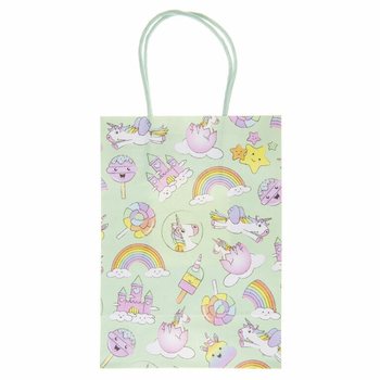 Pungi de Cadou din H&acirc;rtie Unicorn - 12 Bucăți (16x9x22 cm)