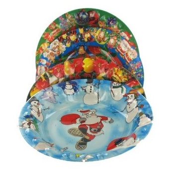 Farfurii Adânci de Crăciun din Plastic (9 buc.)