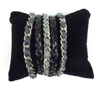 Brățară Negru/Gri - Stil Ibiza (1 buc.)