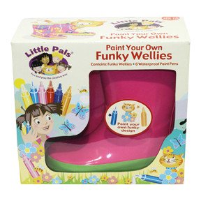 Cizme de cauciuc de colorat Funky Wellies - Roz / Mărimea: 28