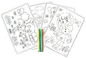 SET PLANȘE DE COLORAT CU CARIOCI (12 buc.)