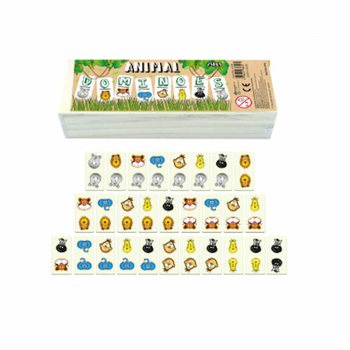 DOMINO DIN LEMN CU ANIMALE (10 piese)