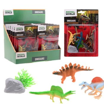 ANIMAL WORLD - Set Joacă Dinozauri 8 Piese - &Icirc;n Display (12 buc.)