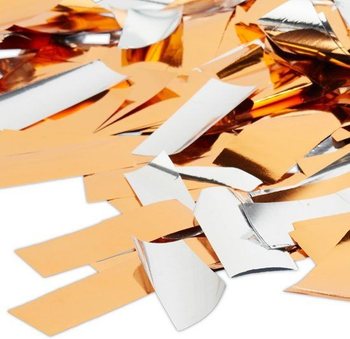 Tun de confetti &ndash; Culoare: Portocaliu/Argintiu 40 cm - lansator confetti pentru aniversări (10 buc.)