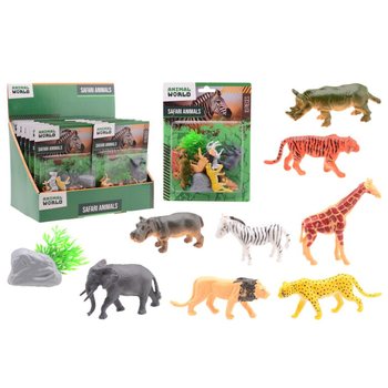 ANIMAL WORLD - SET DE JOACĂ ANIMALE SAFARI 10 PIESE PE CARD - ÎN DISPLAY (12 buc.)