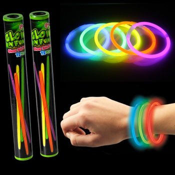12 bucăți Bețe luminoase Glow Sticks în tub (22 tuburi)