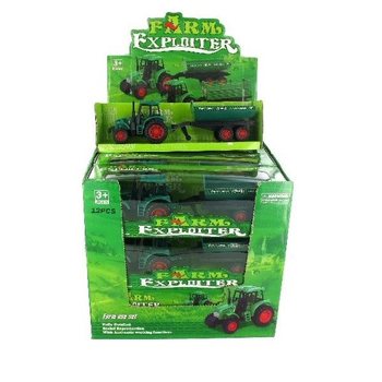 TRACTOR DE JUCĂRIE CU REMORCĂ &Icirc;N DISPLAY (12 buc.)