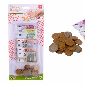 HOME SHOPPING - BANI DE JUCĂRIE EURO ȘI BANCNOTE PE CARD (6 buc.)