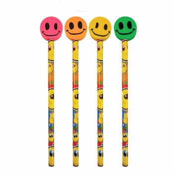 Creioane Smiley Vesele cu Radieră (24 bucăți)