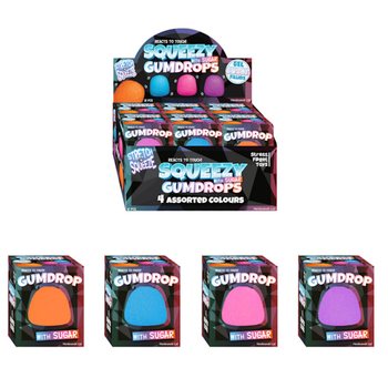 SQUEEZE GUM DROP - CU UMPLUTURĂ TIP ZAHĂR - DISPLAY (12 buc.)