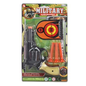 Set Pistol Militar cu 3 Ventuze și Ținte (6 bucăți)