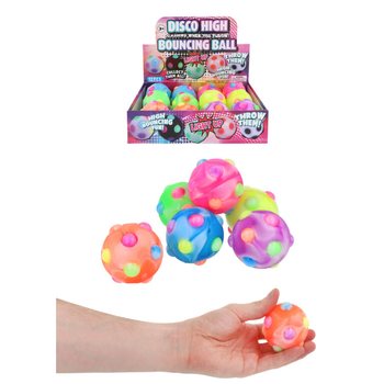Minge Ricoșătoare Luminoasă Disco - 6cm - Display 12 buc.