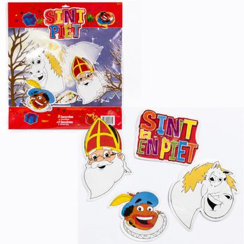 SINTERKLAAS SINT & PIET - SET DE 4 PANOURI DECORATIVE CU DOUĂ FEȚE (6 buc.)