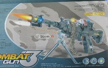 Mitralieră de jucărie Combat cu lumini și sunete - 56 cm