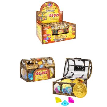 Cufăr de comori cu pietre prețioase și monede - &Icirc;n display (18 buc.)