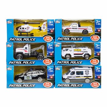 MIX VEHICULE DE POLIȚIE DIN METAL &Icirc;N DISPLAY (36 buc)